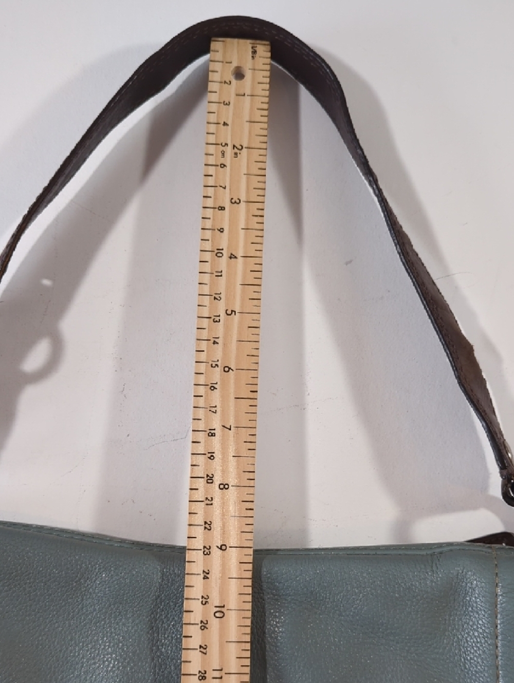 Coach F12336 Chelsea Collection 2010 Shoulder Bag Leather Light Blue Brown Strap - Picture 12 of 13